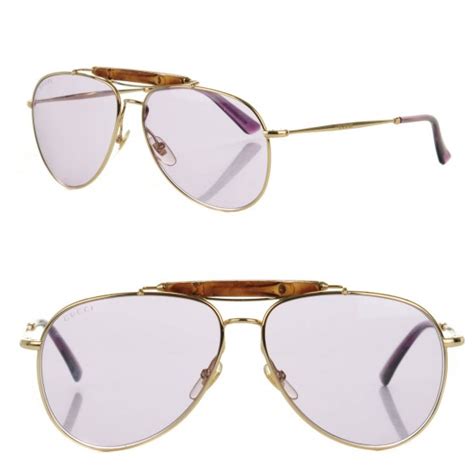 GUCCI Bamboo Aviator GG 2235/S Sunglasses Gold